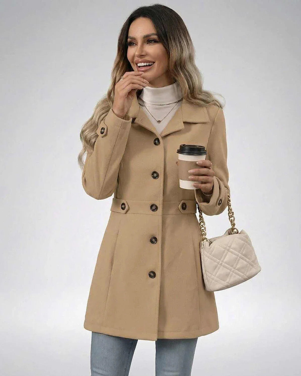 Beige Cotton Jacket, front view | Ramblion | SKU: MJ-92741-beige-L-8259,MJ-92741-beige-M-6400,MJ-92741-beige-S-2626,MJ-92741-beige-XL-8698,MJ-92741-beige-XS-5963