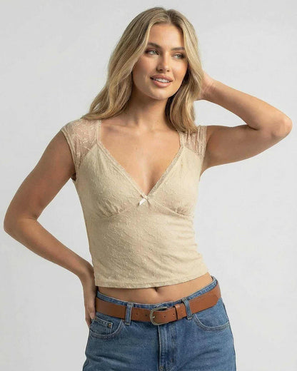 Beige Cotton Top, front view | Ramblion | SKU: BLT-59321-BGE-L-557,BLT-59321-BGE-M-9466,BLT-59321-BGE-S-5505,BLT-59321-BGE-XL-2283,BLT-59321-BGE-XS-4749