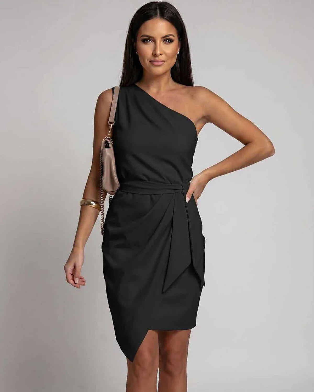 Beige,pink,black,yellow Cotton Boat Neck Sleeveless Midi Dress | Gala Nights & Cocktail Parties, front view | Ramblion