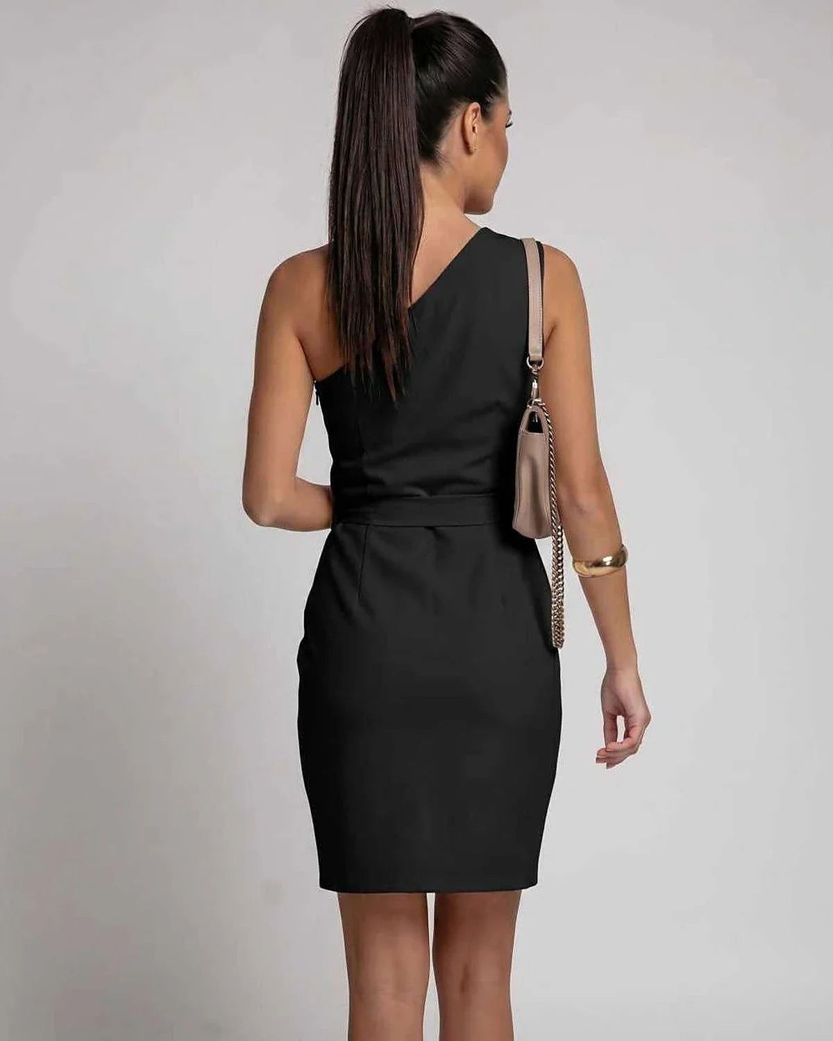 Beige,pink,black,yellow Cotton Boat Neck Sleeveless Midi Dress | Gala Nights & Cocktail Parties, back view | Ramblion | SKU: RB-AF821C-BLACK-L,RB-AF821C-BLACK-M,RB-AF821C-BLACK-S,RB-AF821C-BLACK-XL,RB-AF821C-BLACK-XS
