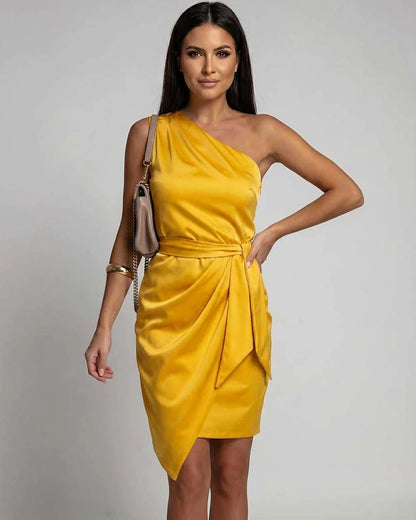 Beige,pink,black,yellow Cotton Boat Neck Sleeveless Midi Dress | Gala Nights & Cocktail Parties, front view | Ramblion