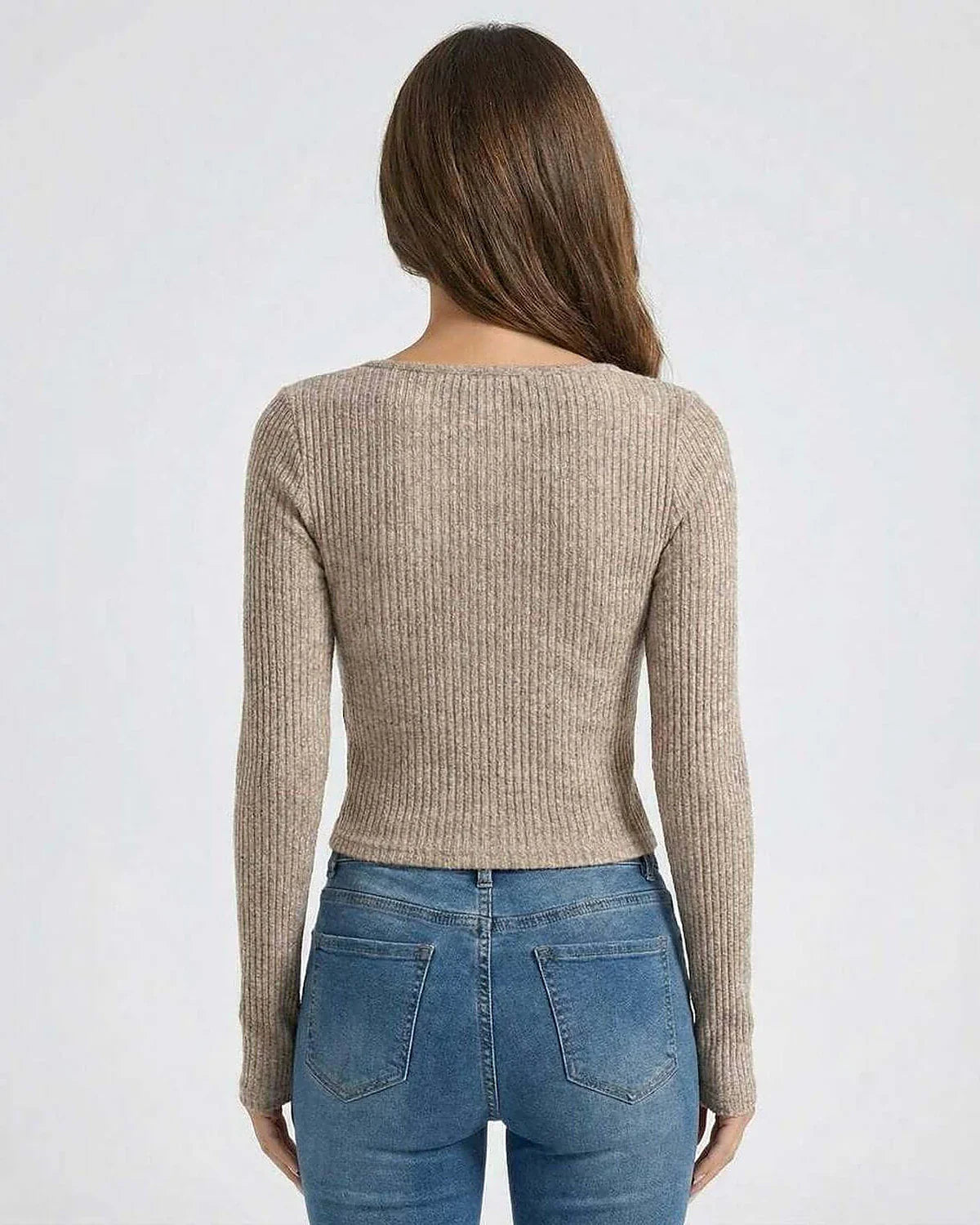 Beige Pullover, back view | Ramblion | SKU: SP-57184-beige-L-874,SP-57184-beige-M-7361,SP-57184-beige-S-1597,SP-57184-beige-XL-478,SP-57184-beige-XS-7283