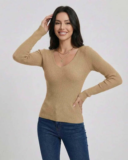 Beige Pullover, front view | Ramblion | SKU: SP-28451-CAMEL-L-1101,SP-28451-CAMEL-M-1757,SP-28451-CAMEL-S-3339,SP-28451-CAMEL-XL-9588,SP-28451-CAMEL-XS-8436