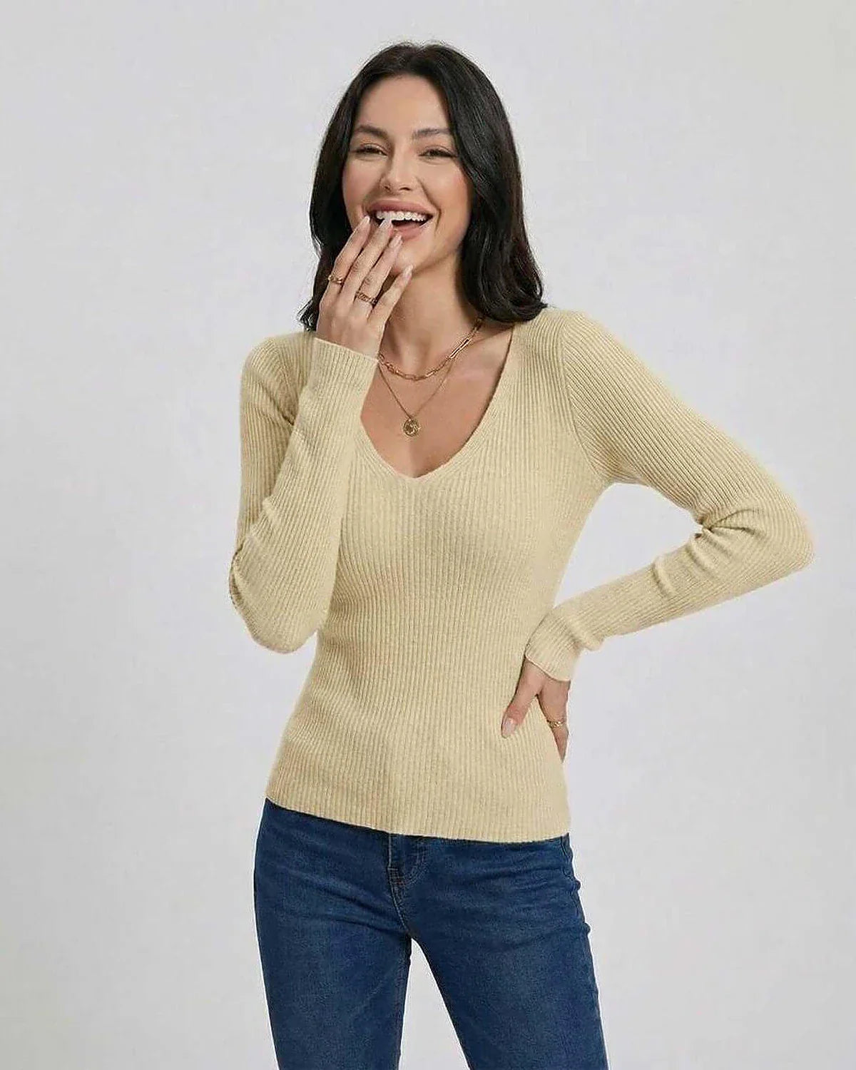 Beige Pullover, front view | Ramblion | SKU: VP-31648-BEIGE-L-2331,VP-31648-BEIGE-M-7332,VP-31648-BEIGE-S-207,VP-31648-BEIGE-XL-4303,VP-31648-BEIGE-XS-8153