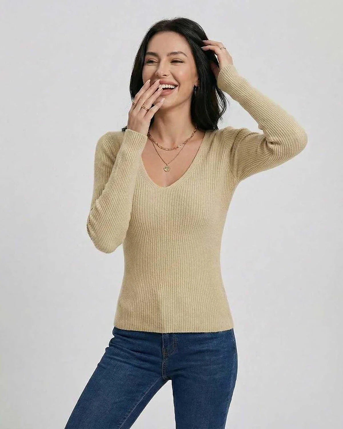 Beige Pullover, front view | Ramblion | SKU: VP-31648-BEIGE-L-2331,VP-31648-BEIGE-M-7332,VP-31648-BEIGE-S-207,VP-31648-BEIGE-XL-4303,VP-31648-BEIGE-XS-8153