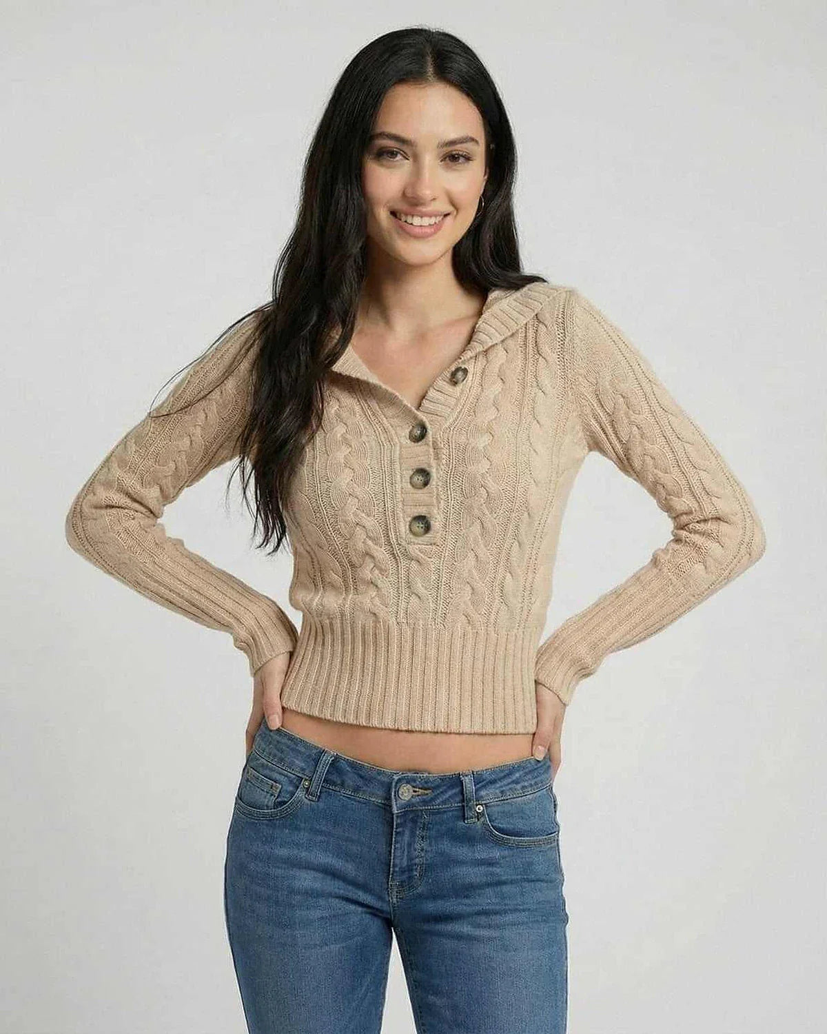 Beige Sweater, front view | Ramblion | SKU: SS-48391-beige-L-338,SS-48391-beige-M-6652,SS-48391-beige-S-1948,SS-48391-beige-XL-7532,SS-48391-beige-XS-4612