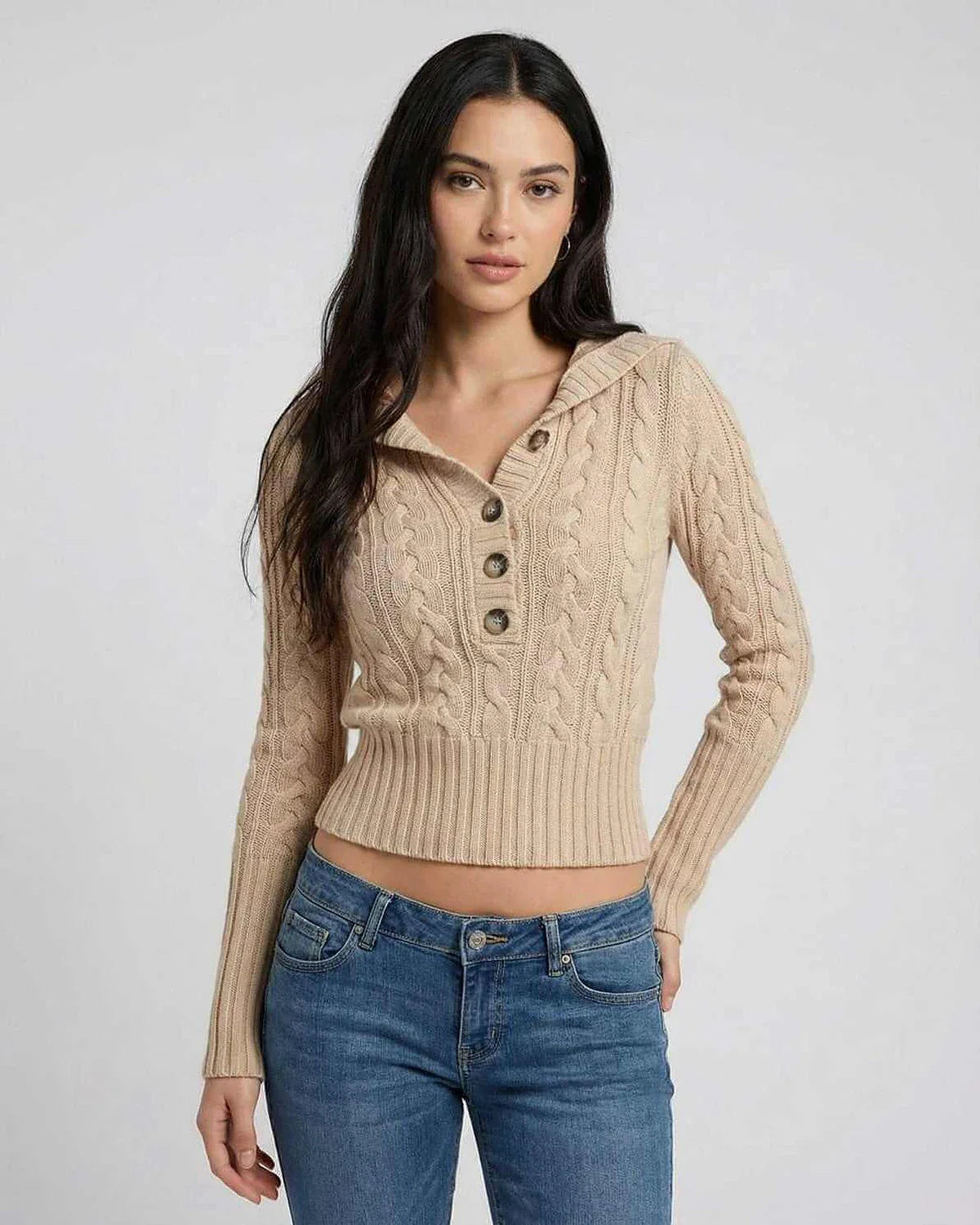 Beige Sweater, front view | Ramblion | SKU: SS-48391-beige-L-338,SS-48391-beige-M-6652,SS-48391-beige-S-1948,SS-48391-beige-XL-7532,SS-48391-beige-XS-4612