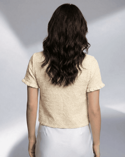 Cream Cotton Cardigan, back view | Ramblion | SKU: EC-58214-cream-L-7042,EC-58214-cream-M-3095,EC-58214-cream-S-4510,EC-58214-cream-XL-5796,EC-58214-cream-XS-1031