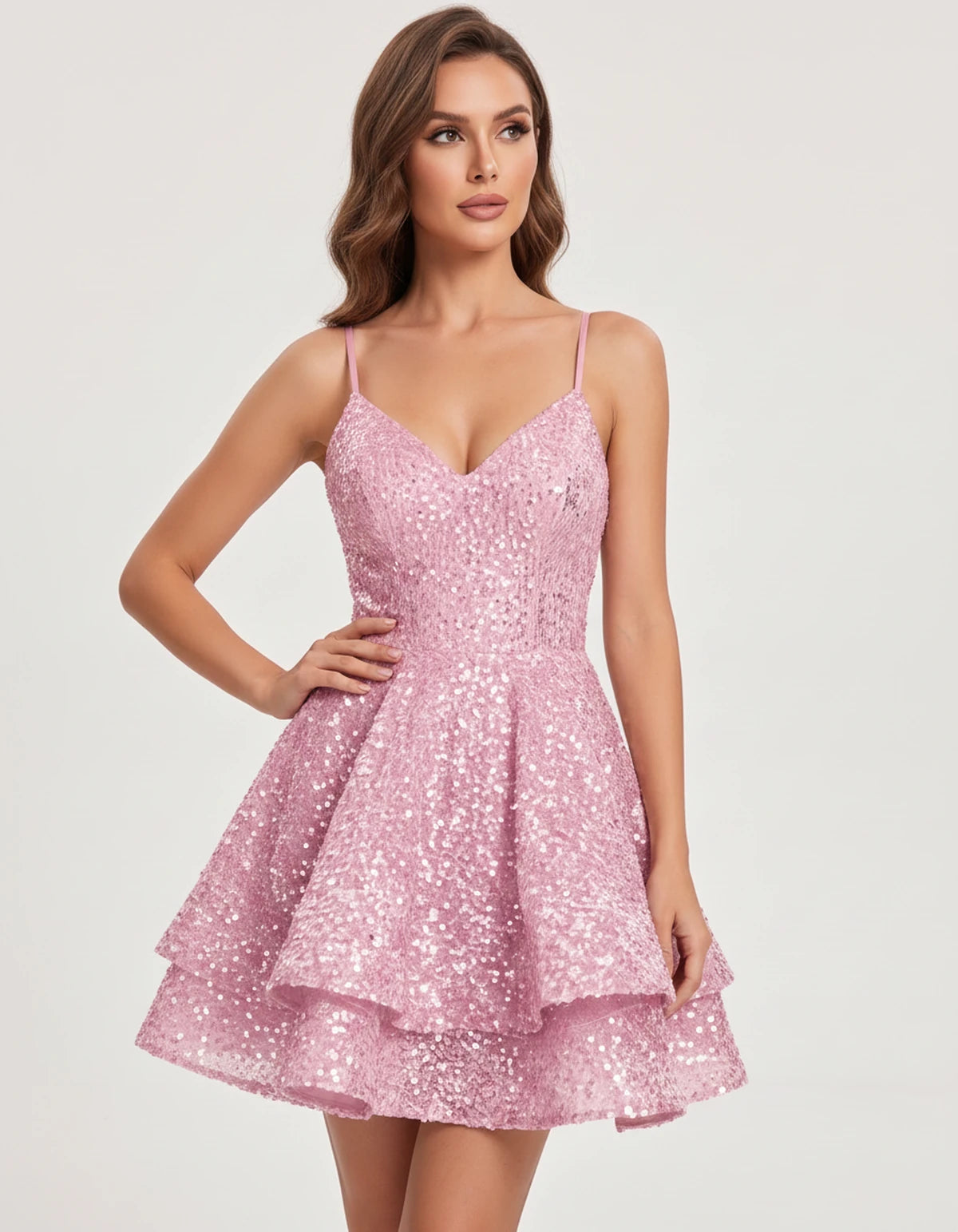 Beryl Mini Dresses — Pink | SKU: RB-93aa1d-pink-2,RB-93aa1d-pink-4,RB-93aa1d-pink-6,RB-93aa1d-pink-8,RB-93aa1d-pink-10,RB-93aa1d-pink-12,RB-93aa1d-pink-14,RB-93aa1d-pink-16,RB-93aa1d-pink-16W,RB-93aa1d-pink-18W
