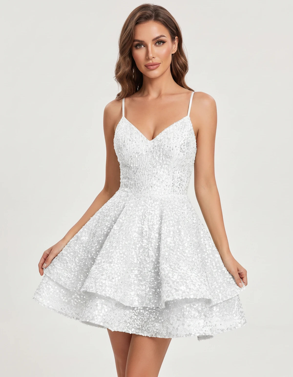Beryl Mini Dresses — White | SKU: RB-93aa1d-white-2,RB-93aa1d-white-4,RB-93aa1d-white-6,RB-93aa1d-white-8,RB-93aa1d-white-10,RB-93aa1d-white-12,RB-93aa1d-white-14,RB-93aa1d-white-16,RB-93aa1d-white-16W,RB-93aa1d-white-18W