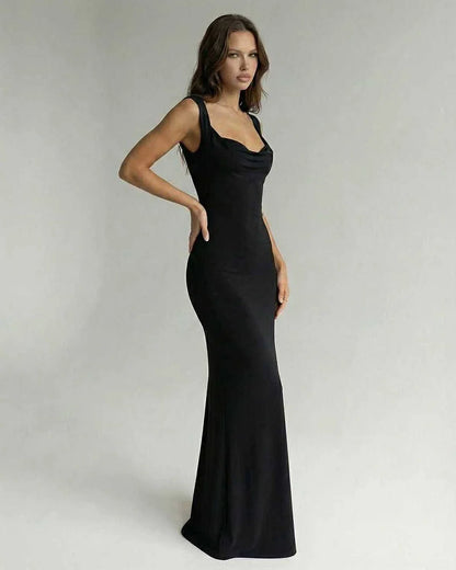 Black Satin Bodycon Sweetheart Sleeveless Maxi Dress | Formal Events, Cocktail Parties, Everyday Wear & Casual Outings, side | SKU: OMD-582746391-black-L-8039,OMD-582746391-black-M-9309,OMD-582746391-black-S-9872,OMD-582746391-black-XL-1776,OMD-582746391-black-XS-3660