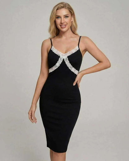 Black Bodycon Round Neck Sleeveless Midi Dress | Gala Nights & Cocktail Hour, front view | Ramblion | SKU: CMD-48372-black-L-9154,CMD-48372-black-M-5199,CMD-48372-black-S-7063,CMD-48372-black-XL-8560,CMD-48372-black-XS-2170