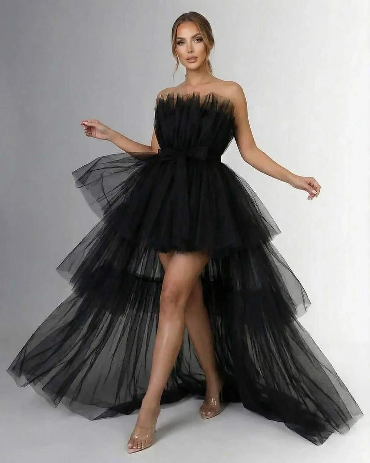 Black Cotton Gown Square Neck Sleeveless Maxi Dress | Black-Tie Events, Night Out & Day-to-Night, front view | Ramblion | SKU: CMX-592837465-black-L-9733,CMX-592837465-black-M-9653,CMX-592837465-black-S-3787,CMX-592837465-black-XL-3926,CMX-592837465-black-XS-9720