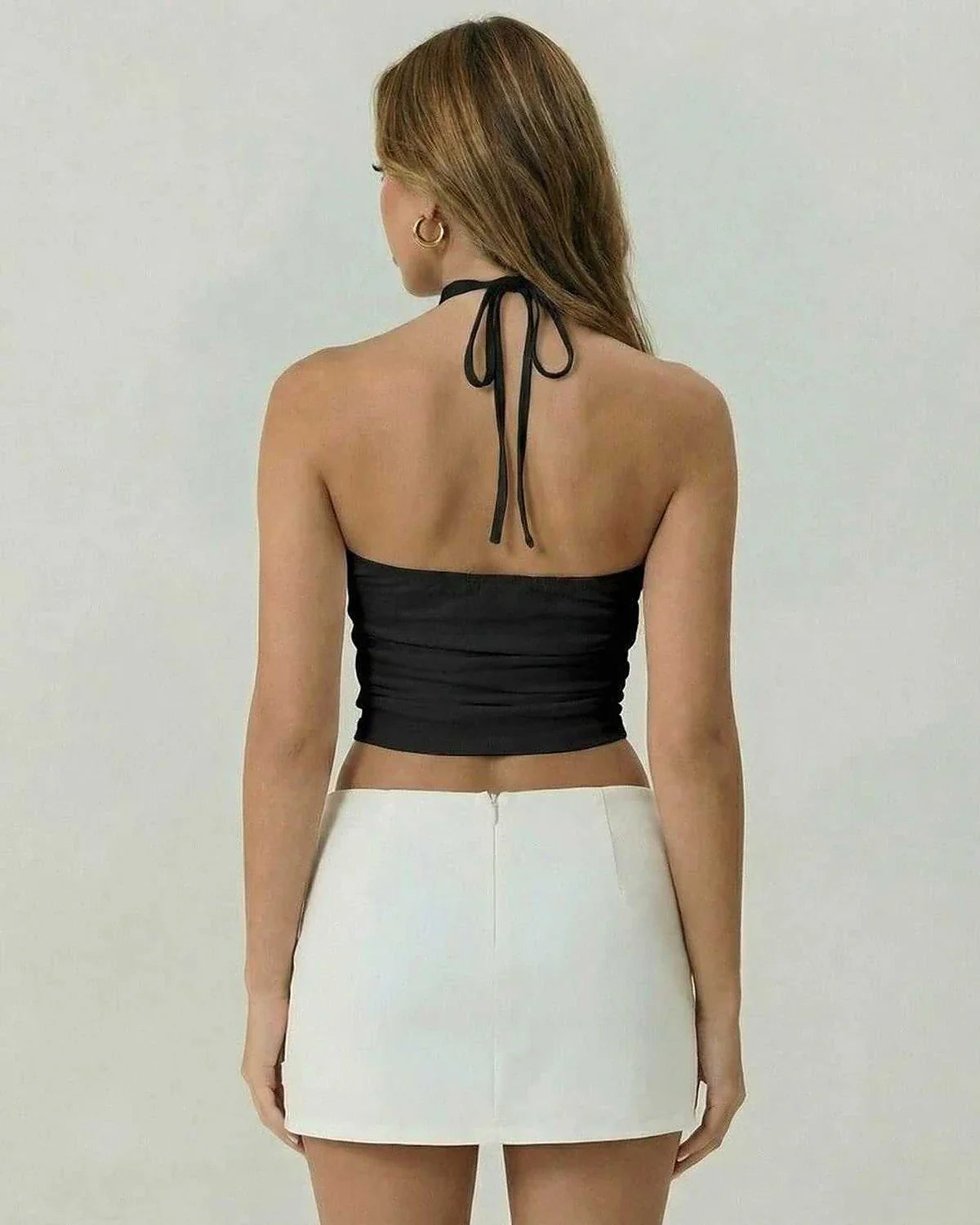 Black Cotton Top, back view | Ramblion | SKU: MT-86241-black-L-4012,MT-86241-black-M-1270,MT-86241-black-S-8739,MT-86241-black-XL-3008,MT-86241-black-XS-3984