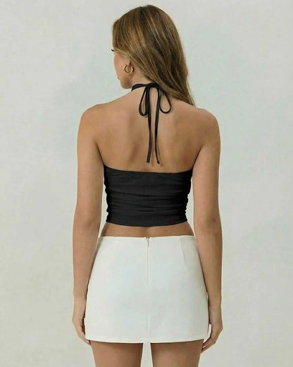 Black Cotton Top, back view | Ramblion | SKU: MT-86241-black-L-4012,MT-86241-black-M-1270,MT-86241-black-S-8739,MT-86241-black-XL-3008,MT-86241-black-XS-3984
