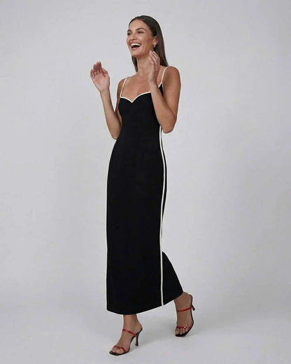 Black Mesh Sheath Sweetheart Spaghetti Strap Midi Dress | Formal Events & Cocktail Hour, side view | Ramblion | SKU: OMD-47285-black-L-6521,OMD-47285-black-M-6750,OMD-47285-black-S-9871,OMD-47285-black-XL-4205,OMD-47285-black-XS-2023