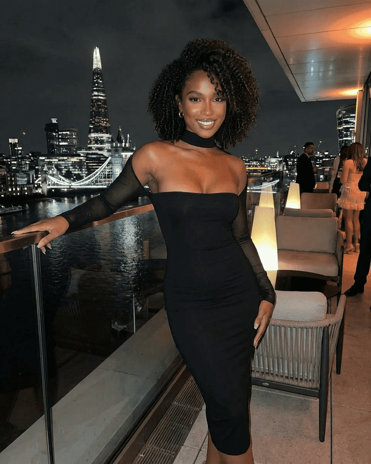 Reda Midi Dress featuring a sleek silhouette and modern cutout, perfect for stylish evening events by RAMBLION.