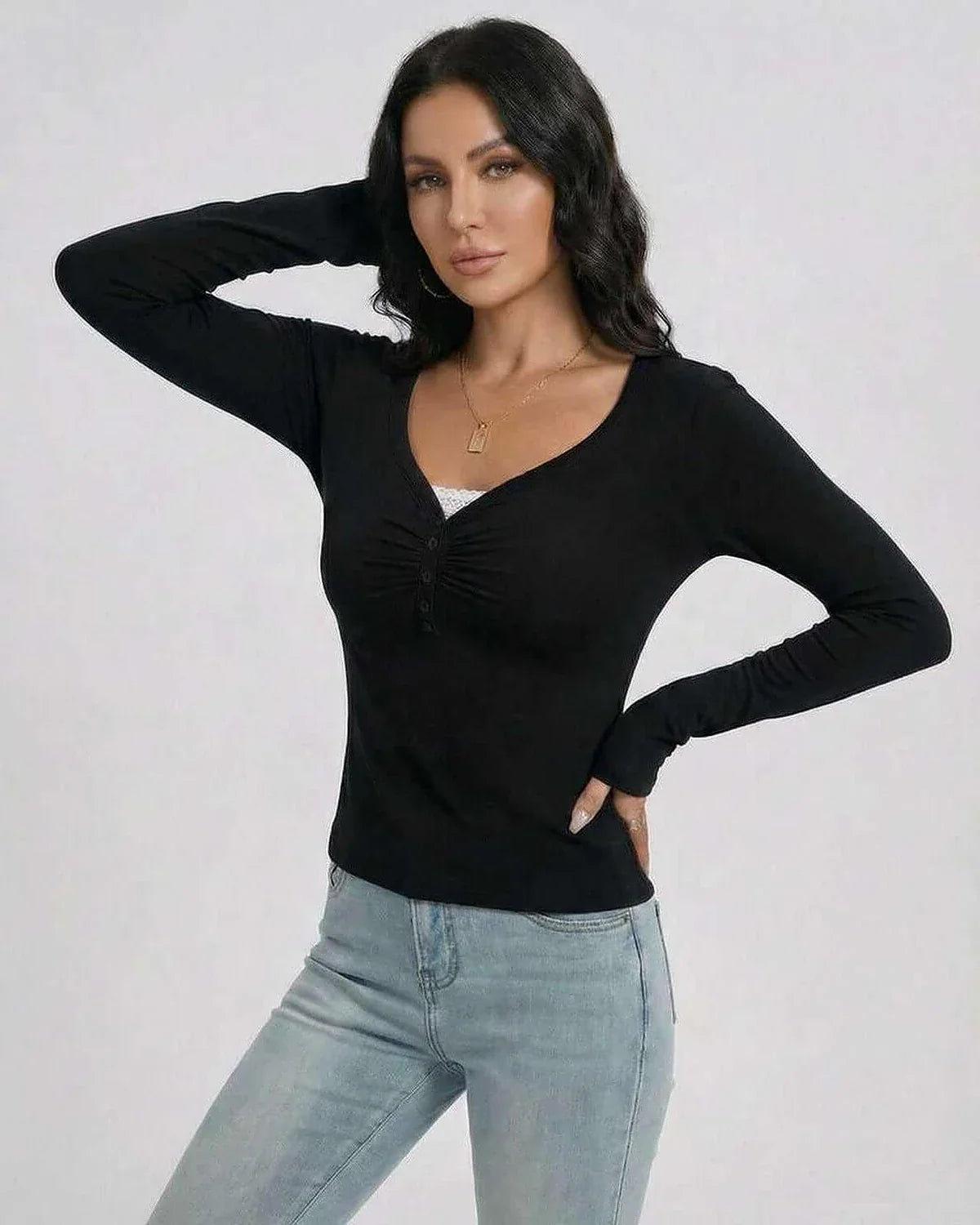 Black Pullover, front view | Ramblion | SKU: NP-47295-Black-L-9172,NP-47295-Black-M-8594,NP-47295-Black-S-1339,NP-47295-Black-XL-4748,NP-47295-Black-XS-8781