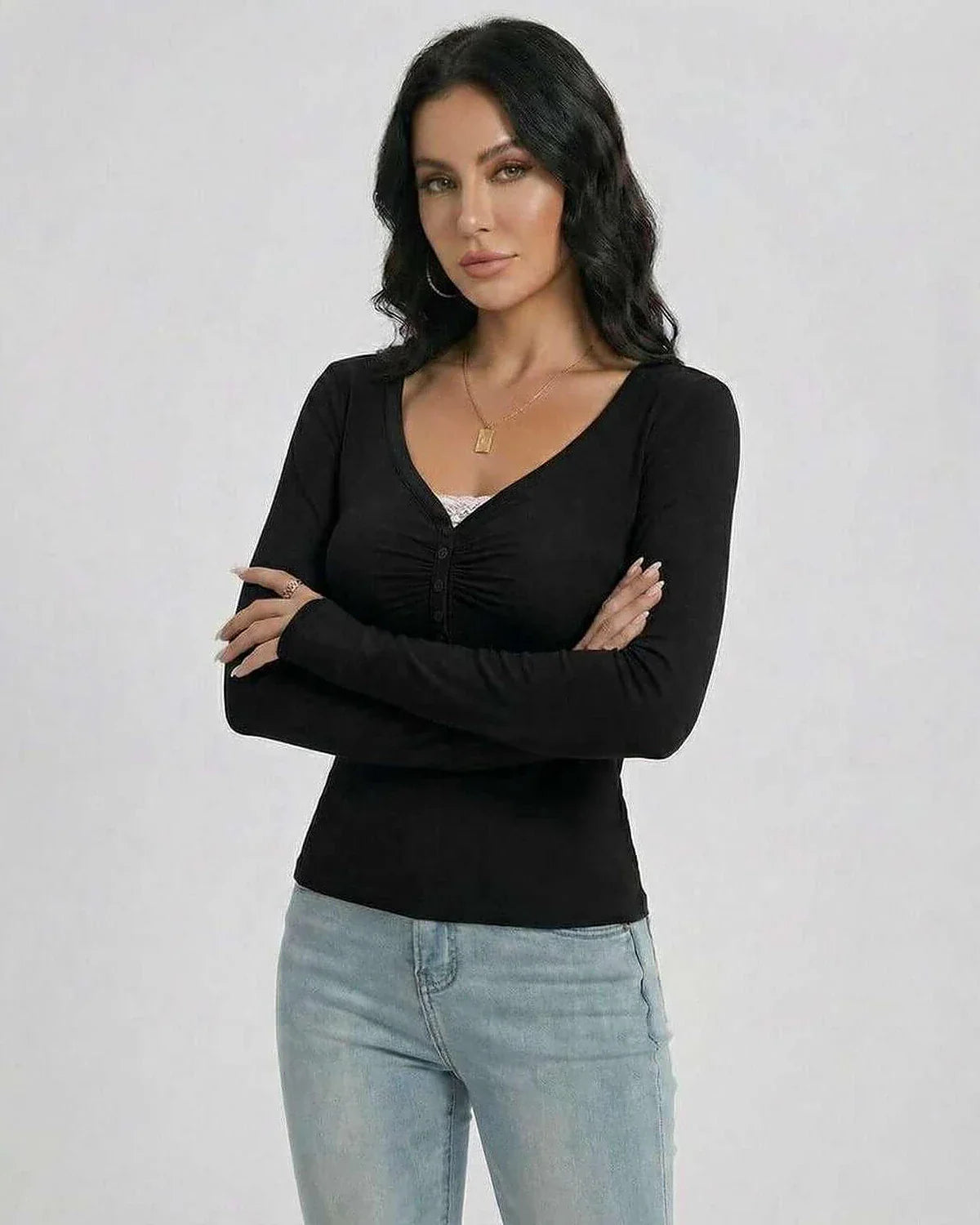 Black Pullover, front view | Ramblion | SKU: NP-47295-Black-L-9172,NP-47295-Black-M-8594,NP-47295-Black-S-1339,NP-47295-Black-XL-4748,NP-47295-Black-XS-8781