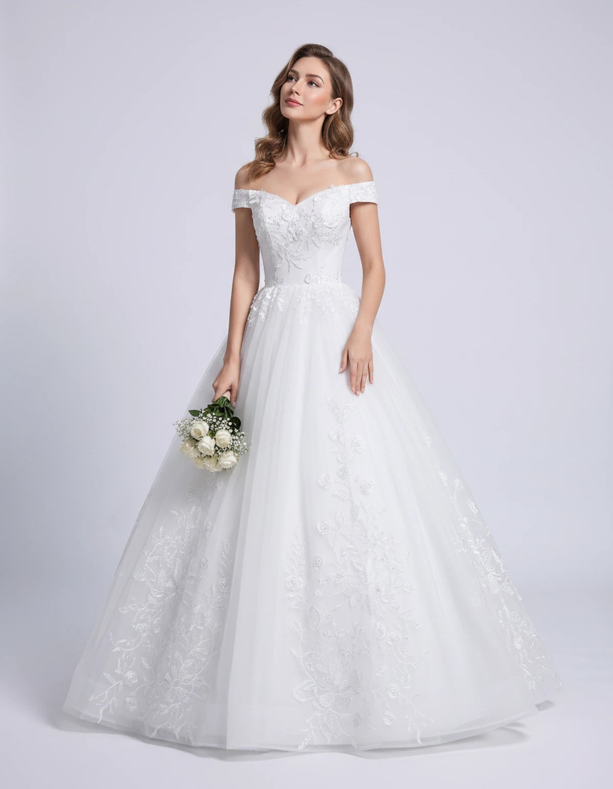 Blanchette Maxi Dresses — White | SKU: RB-3c7112-white-2,RB-3c7112-white-4,RB-3c7112-white-6,RB-3c7112-white-8,RB-3c7112-white-10,RB-3c7112-white-12,RB-3c7112-white-14,RB-3c7112-white-14W,RB-3c7112-white-16,RB-3c7112-white-16W,RB-3c7112-white-18W