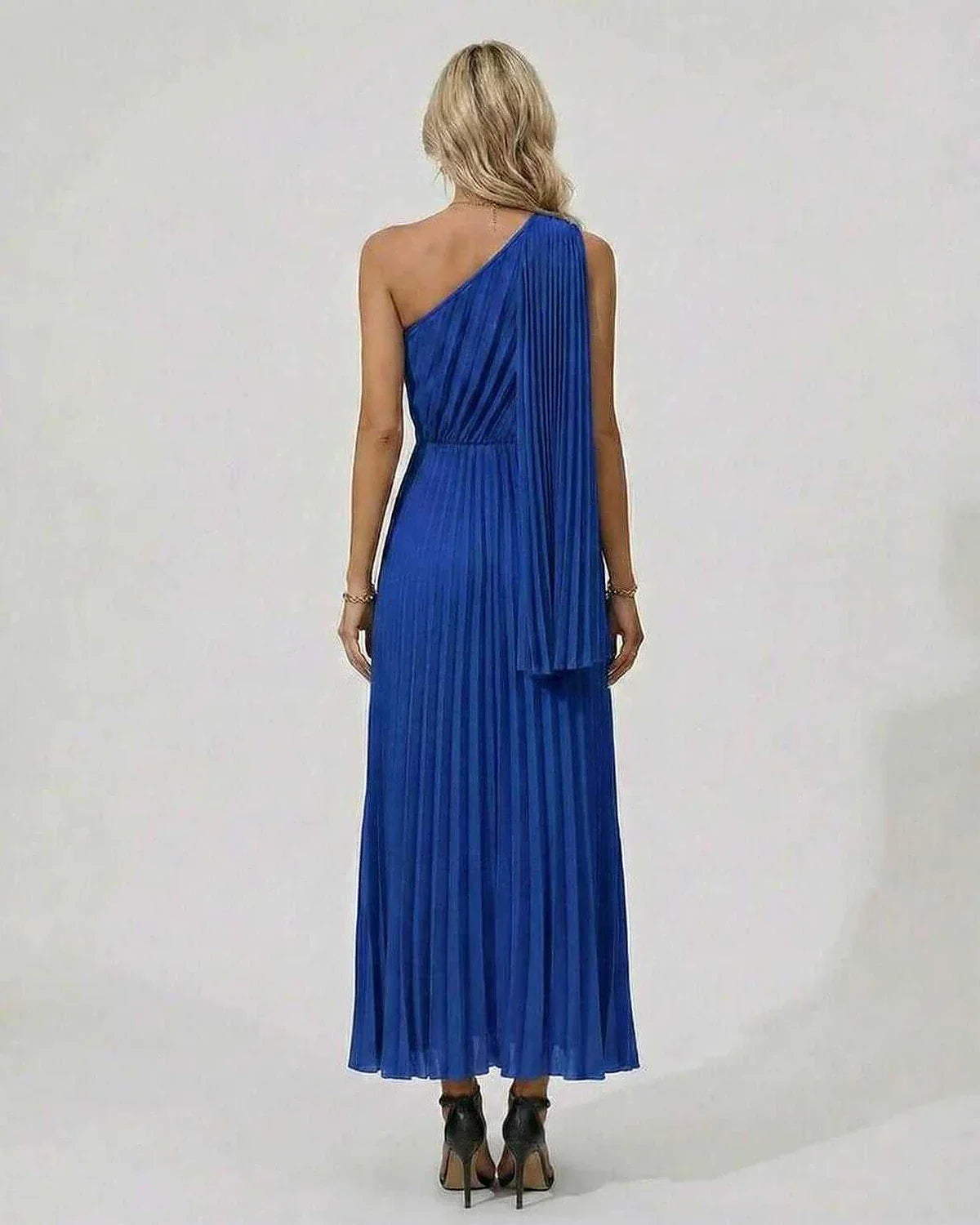 Blue A-line Asymmetric Sleeveless Midi Dress | Evening Events, Cocktail Hour & Day-to-Night, back view | Ramblion | SKU: SMD-378491025-blue-L-9198,SMD-378491025-blue-M-4531,SMD-378491025-blue-S-5283,SMD-378491025-blue-XL-2223,SMD-378491025-blue-XS-1618