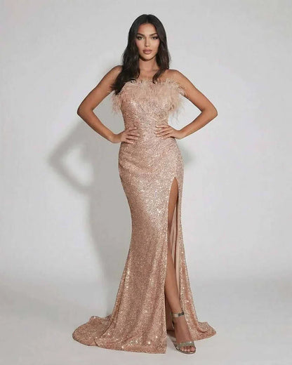 Blush Gown Round Neck Sleeveless Maxi Dress | Prom & Celebrations, front view | Ramblion | SKU: BLD-38176-blush-L-6936,BLD-38176-blush-M-8824,BLD-38176-blush-S-2918,BLD-38176-blush-XL-7691,BLD-38176-blush-XS-8556