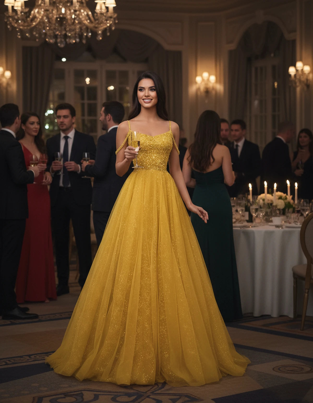 Bordeaux Maxi Dresses — Yellow | SKU: RB-14be82-yellow-2,RB-14be82-yellow-4,RB-14be82-yellow-6,RB-14be82-yellow-8,RB-14be82-yellow-10,RB-14be82-yellow-12,RB-14be82-yellow-14,RB-14be82-yellow-16,RB-14be82-yellow-16W,RB-14be82-yellow-18W,RB-14be82-yellow-20W,RB-14be82-yellow-22W