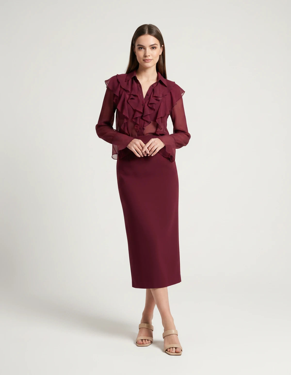Briony Midi Dresses — 02 Wine Red | SKU: RB-ed3ad3-02wine69-XS,RB-ed3ad3-02wine69-S,RB-ed3ad3-02wine69-M,RB-ed3ad3-02wine69-L,RB-ed3ad3-02wine69-XL