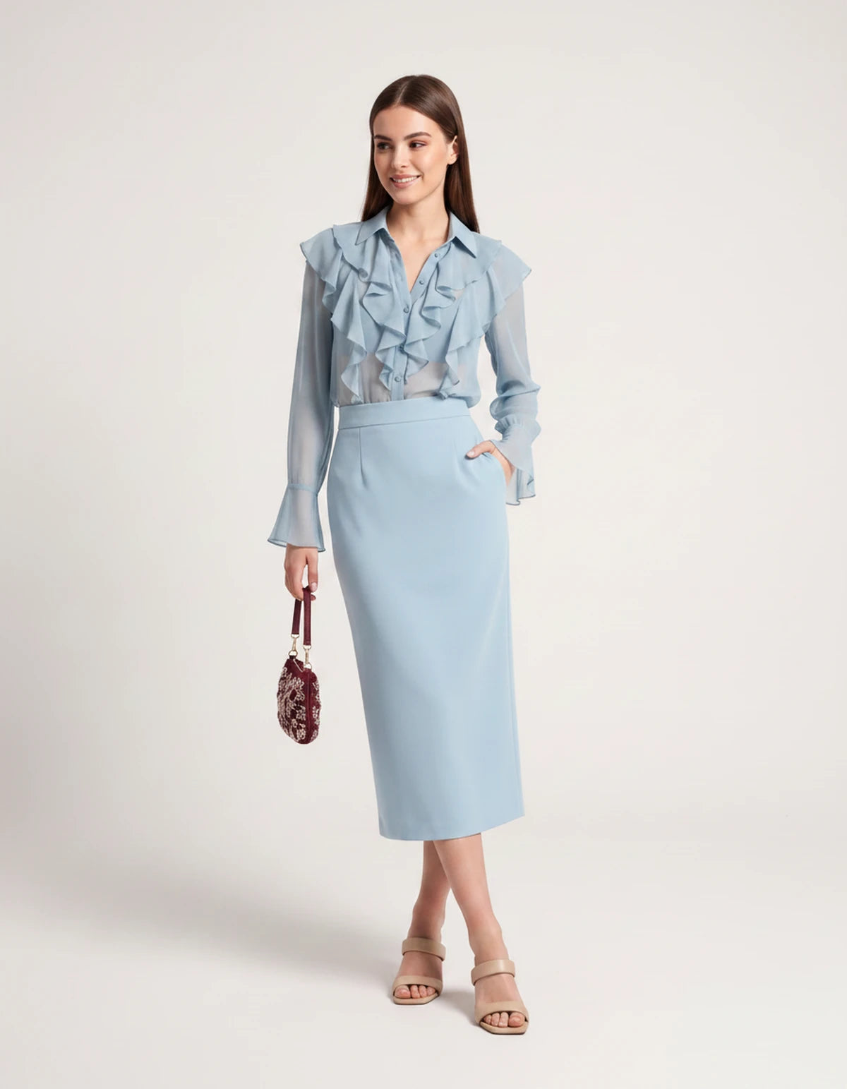 Briony Midi Dresses — 03 Blue | SKU: RB-ed3ad3-03blue-XS,RB-ed3ad3-03blue-S,RB-ed3ad3-03blue-M,RB-ed3ad3-03blue-L,RB-ed3ad3-03blue-XL