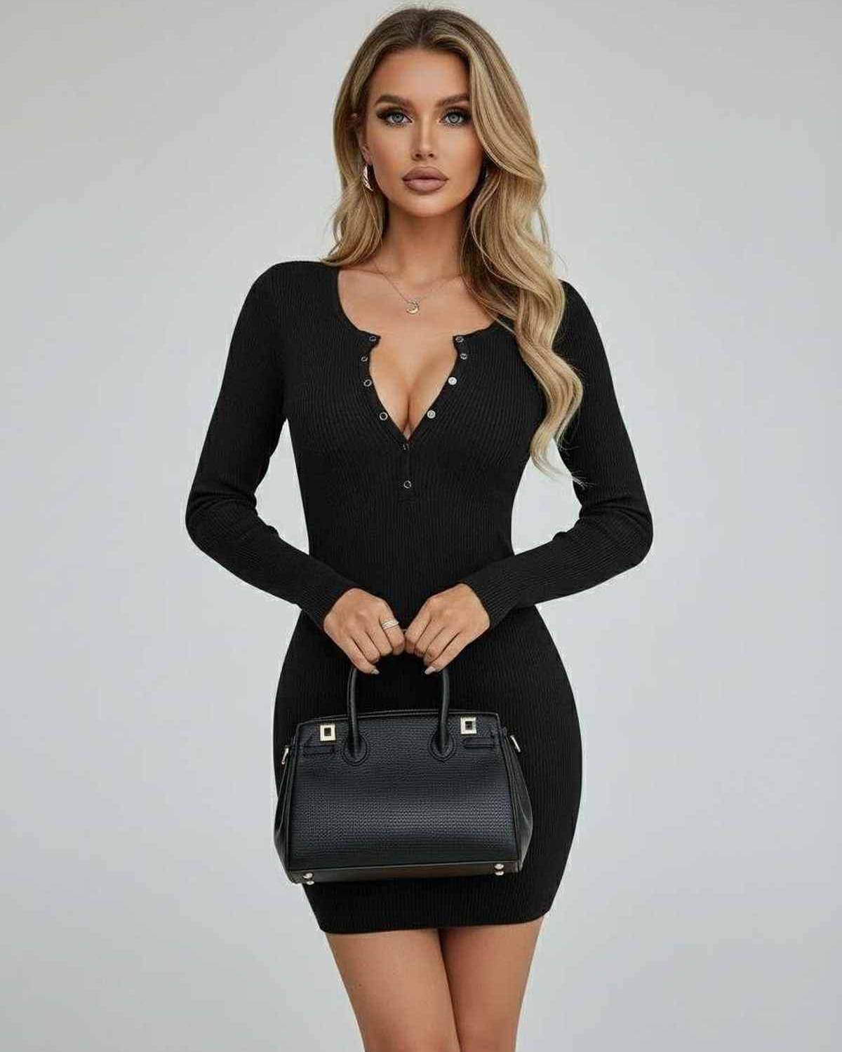 Stylish Brocade Mini Dress by RAMBLION, featuring ribbed texture, round neck, perfect for chic occasions.