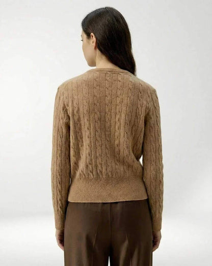 Brown Cotton Cardigan, back view | Ramblion | SKU: SC-482759103-BROWN-L-3839,SC-482759103-BROWN-M-2789,SC-482759103-BROWN-S-2677,SC-482759103-BROWN-XL-4057,SC-482759103-BROWN-XS-2844