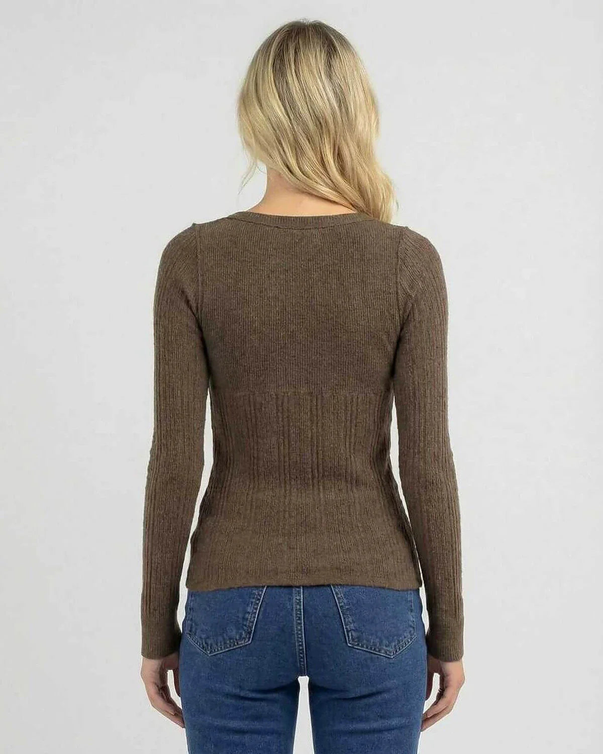 Brown Cotton Top, back view | Ramblion | SKU: MLS-483920174-brown-L-7117,MLS-483920174-brown-M-4397,MLS-483920174-brown-S-7625,MLS-483920174-brown-XL-3546,MLS-483920174-brown-XS-2595