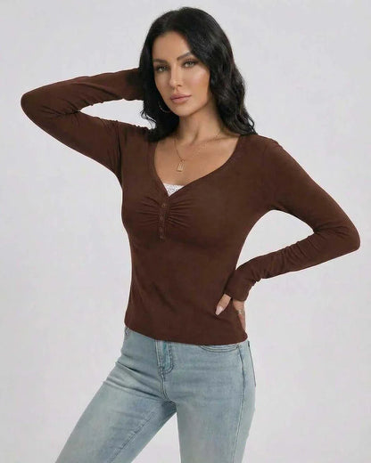 Brown Pullover, front view | Ramblion | SKU: MP-47192-Brown-L-6553,MP-47192-Brown-M-4453,MP-47192-Brown-S-2413,MP-47192-Brown-XL-9444,MP-47192-Brown-XS-4644