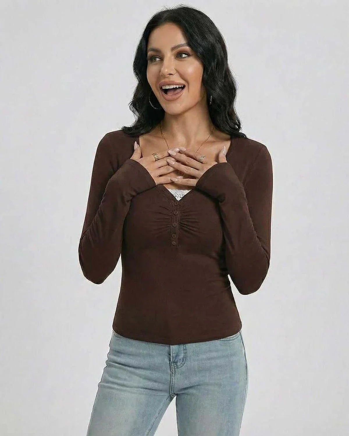 Brown Pullover, front view | Ramblion | SKU: MP-47192-Brown-L-6553,MP-47192-Brown-M-4453,MP-47192-Brown-S-2413,MP-47192-Brown-XL-9444,MP-47192-Brown-XS-4644