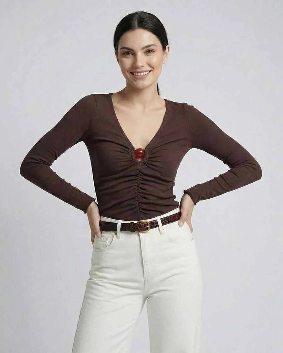 Brown Sleeve, front view | Ramblion | SKU: SL-593847216-brown-L-5142,SL-593847216-brown-M-5936,SL-593847216-brown-S-2988,SL-593847216-brown-XL-1433,SL-593847216-brown-XS-3643