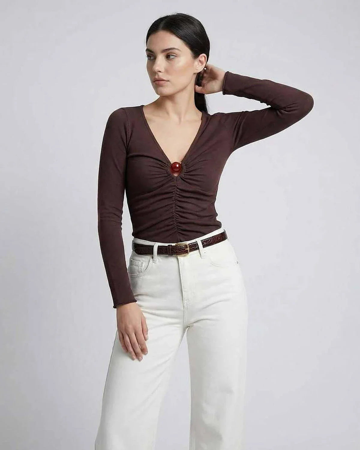 Brown Sleeve, front view | Ramblion | SKU: SL-593847216-brown-L-5142,SL-593847216-brown-M-5936,SL-593847216-brown-S-2988,SL-593847216-brown-XL-1433,SL-593847216-brown-XS-3643
