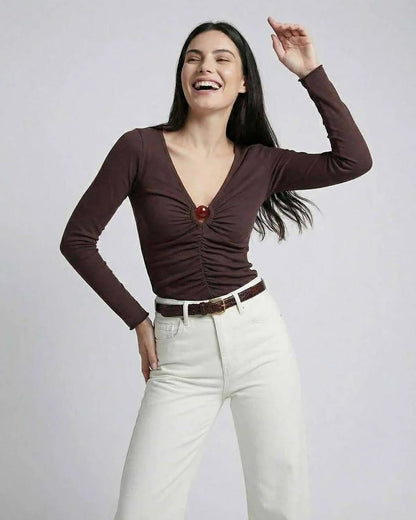 Brown Sleeve, front view | Ramblion | SKU: SL-593847216-brown-L-5142,SL-593847216-brown-M-5936,SL-593847216-brown-S-2988,SL-593847216-brown-XL-1433,SL-593847216-brown-XS-3643