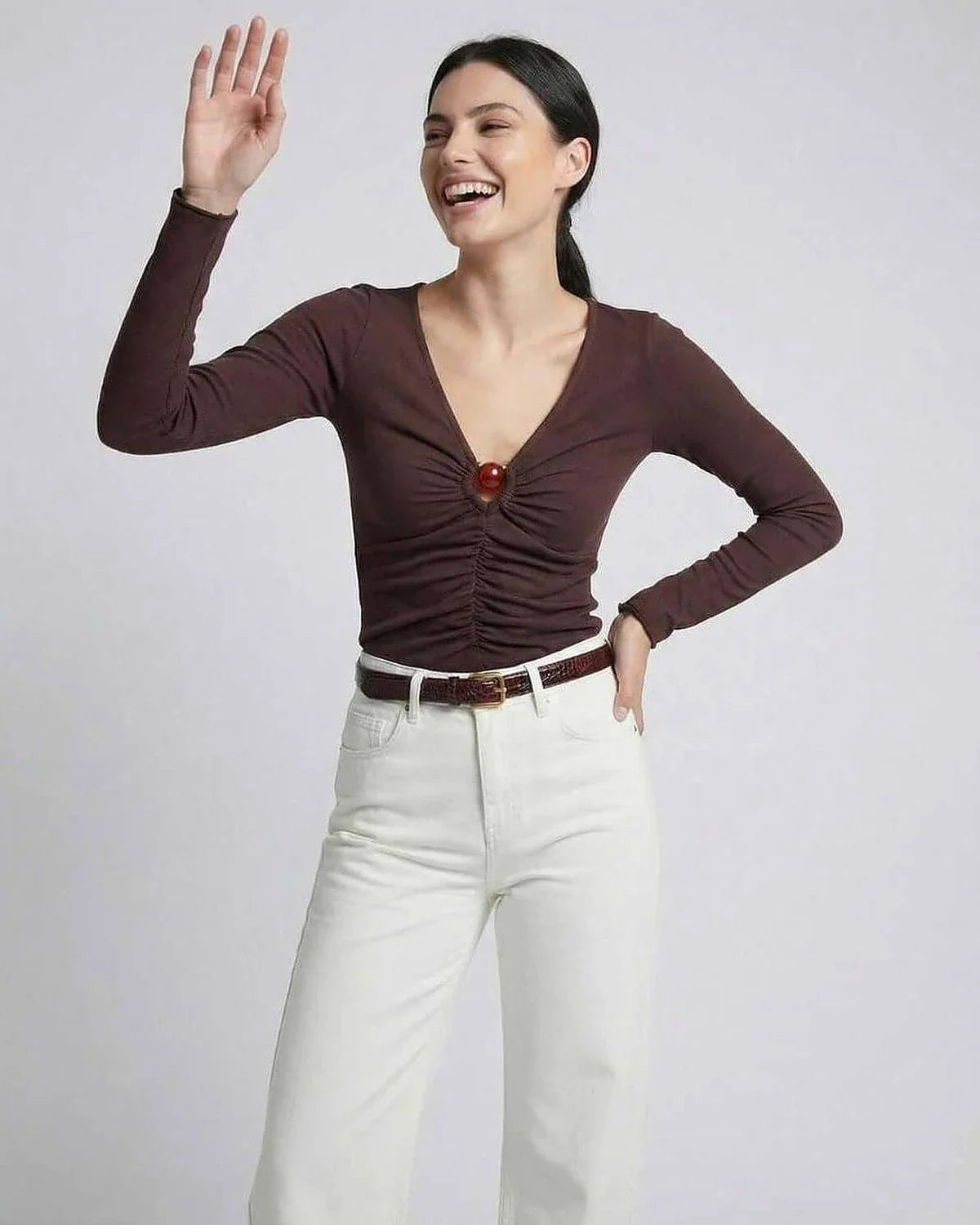 Brown Sleeve, front view | Ramblion | SKU: SL-593847216-brown-L-5142,SL-593847216-brown-M-5936,SL-593847216-brown-S-2988,SL-593847216-brown-XL-1433,SL-593847216-brown-XS-3643