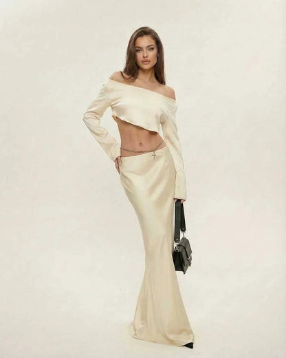 Champagne Satin Bodycon Round Neck Sleeveless Midi Dress | Prom & Celebrations, front view | Ramblion | SKU: AMD-582047391-champagne-L-8169,AMD-582047391-champagne-M-7692,AMD-582047391-champagne-S-1892,AMD-582047391-champagne-XL-4920,AMD-582047391-champagne-XS-9628
