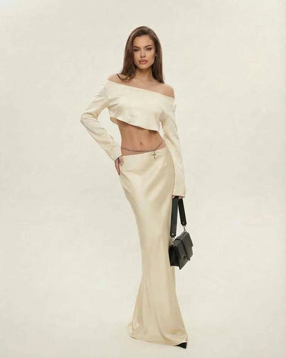 Champagne Satin Bodycon Round Neck Sleeveless Midi Dress | Prom & Celebrations, front view | Ramblion | SKU: AMD-582047391-champagne-L-8169,AMD-582047391-champagne-M-7692,AMD-582047391-champagne-S-1892,AMD-582047391-champagne-XL-4920,AMD-582047391-champagne-XS-9628