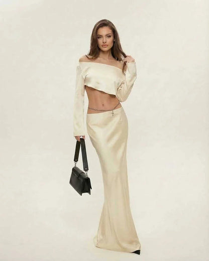 Champagne Satin Bodycon Round Neck Sleeveless Midi Dress | Prom & Celebrations, front view | Ramblion | SKU: AMD-582047391-champagne-L-8169,AMD-582047391-champagne-M-7692,AMD-582047391-champagne-S-1892,AMD-582047391-champagne-XL-4920,AMD-582047391-champagne-XS-9628