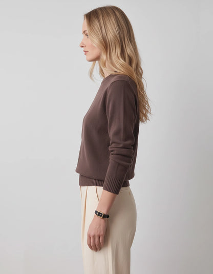 Calenne Sweaters — Coffee | SKU: RB-fe530b-coffee-XS,RB-fe530b-coffee-S,RB-fe530b-coffee-M,RB-fe530b-coffee-L,RB-fe530b-coffee-XL,RB-fe530b-coffee-2XL