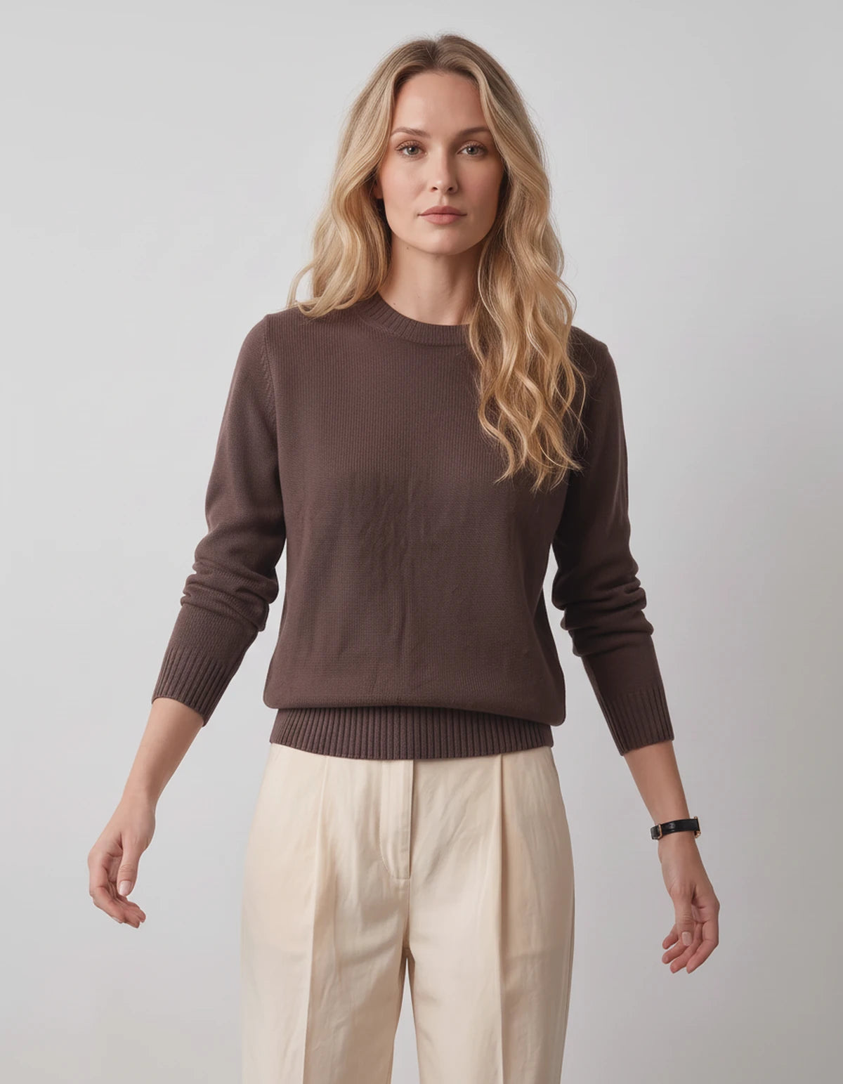 Calenne Sweaters — Coffee | SKU: RB-fe530b-coffee-XS,RB-fe530b-coffee-S,RB-fe530b-coffee-M,RB-fe530b-coffee-L,RB-fe530b-coffee-XL,RB-fe530b-coffee-2XL
