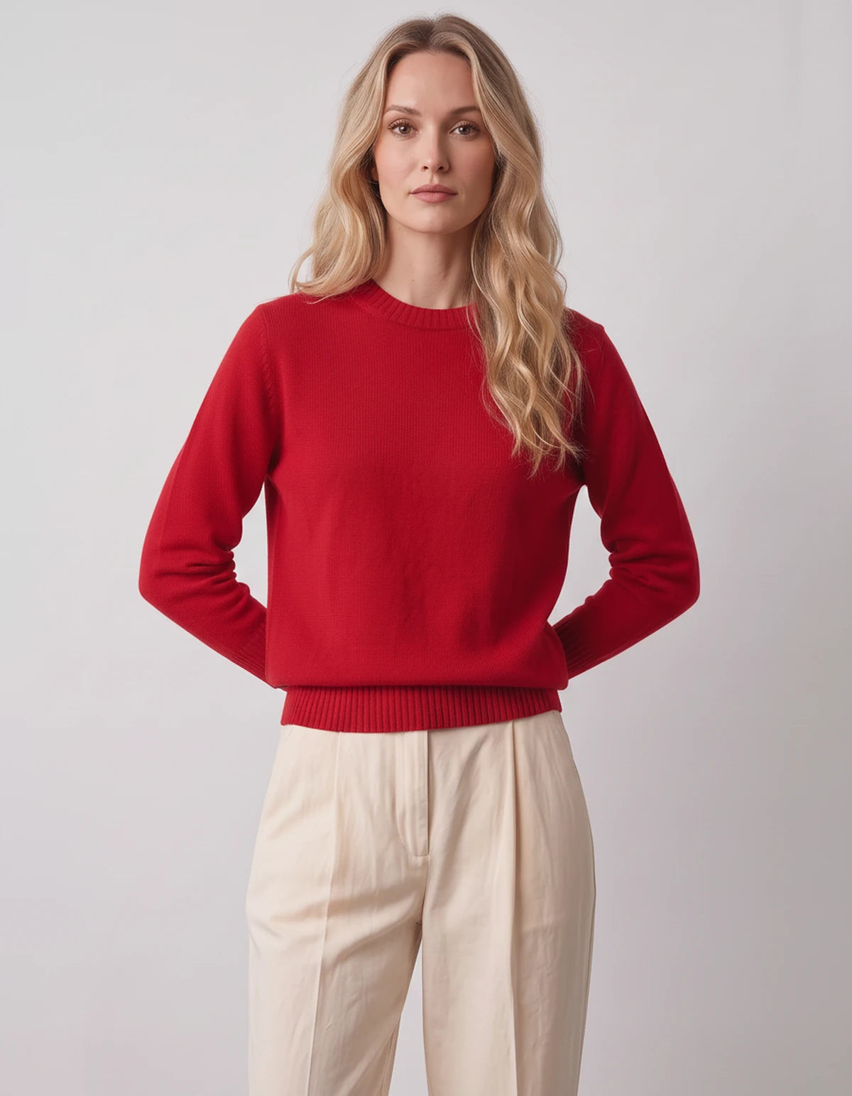 Calenne Sweaters — Red | SKU: RB-fe530b-red-XS,RB-fe530b-red-S,RB-fe530b-red-M,RB-fe530b-red-L,RB-fe530b-red-XL,RB-fe530b-red-2XL
