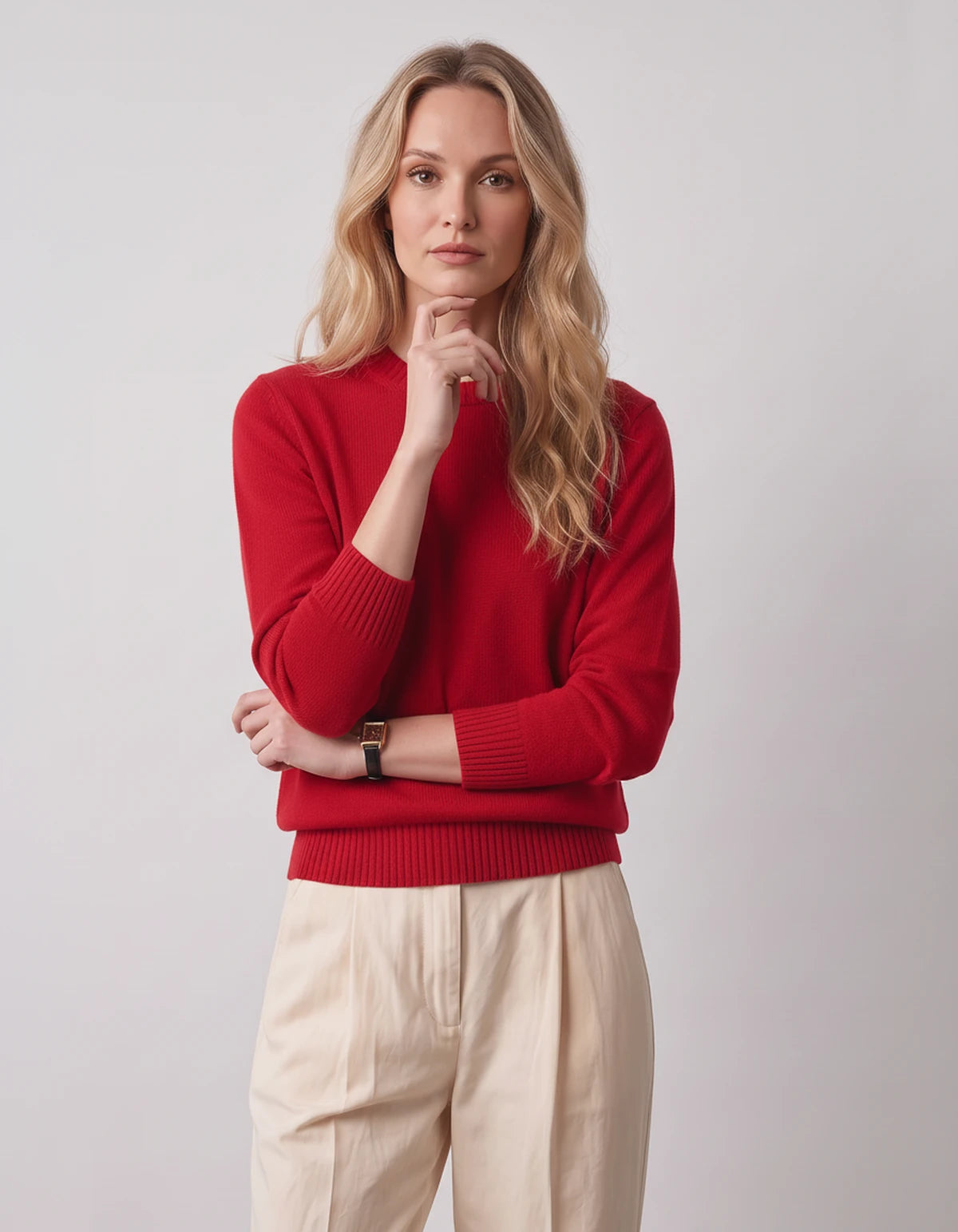 Calenne Sweaters — Red | SKU: RB-fe530b-red-XS,RB-fe530b-red-S,RB-fe530b-red-M,RB-fe530b-red-L,RB-fe530b-red-XL,RB-fe530b-red-2XL