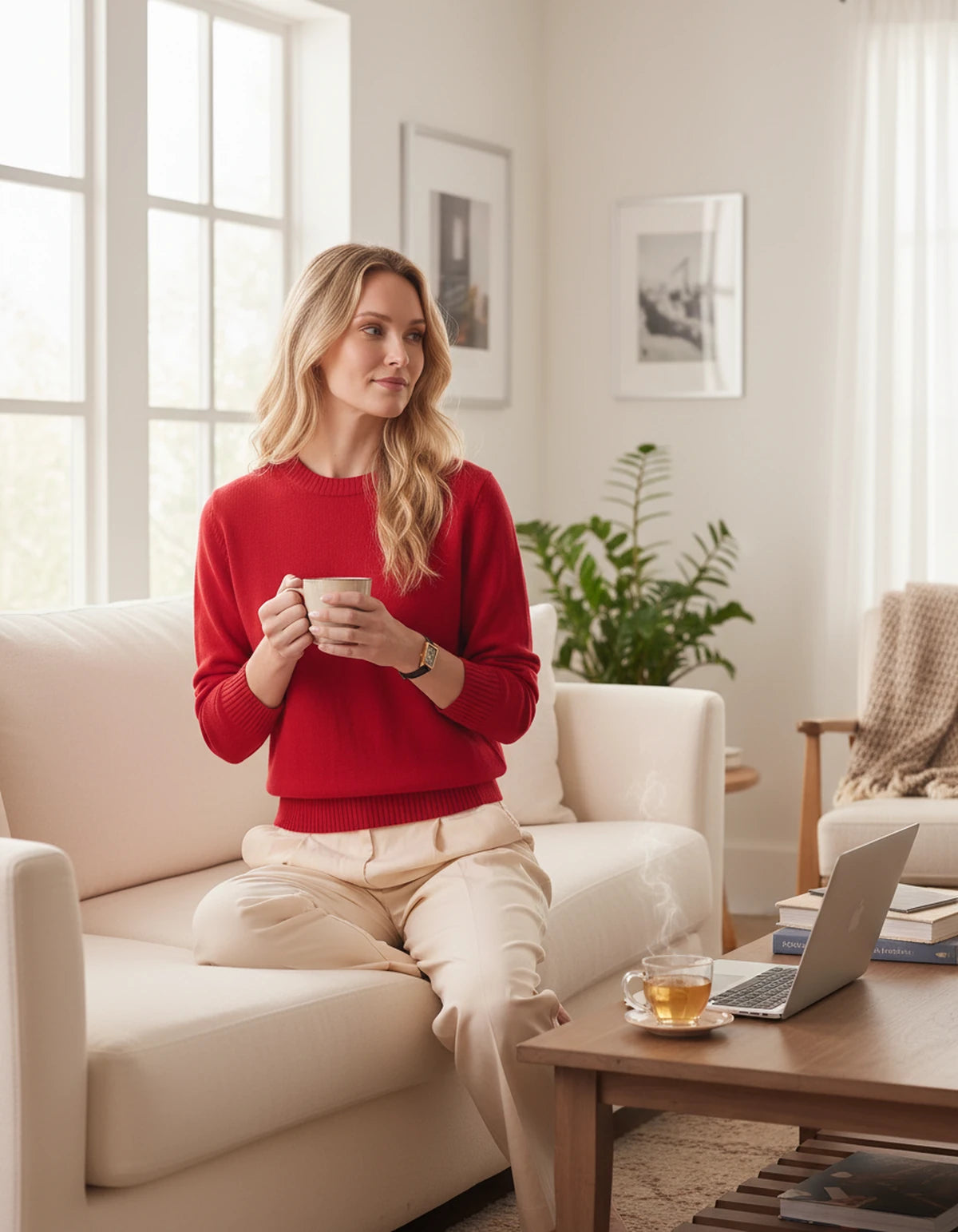 Calenne Sweaters — Red | SKU: RB-fe530b-red-XS,RB-fe530b-red-S,RB-fe530b-red-M,RB-fe530b-red-L,RB-fe530b-red-XL,RB-fe530b-red-2XL
