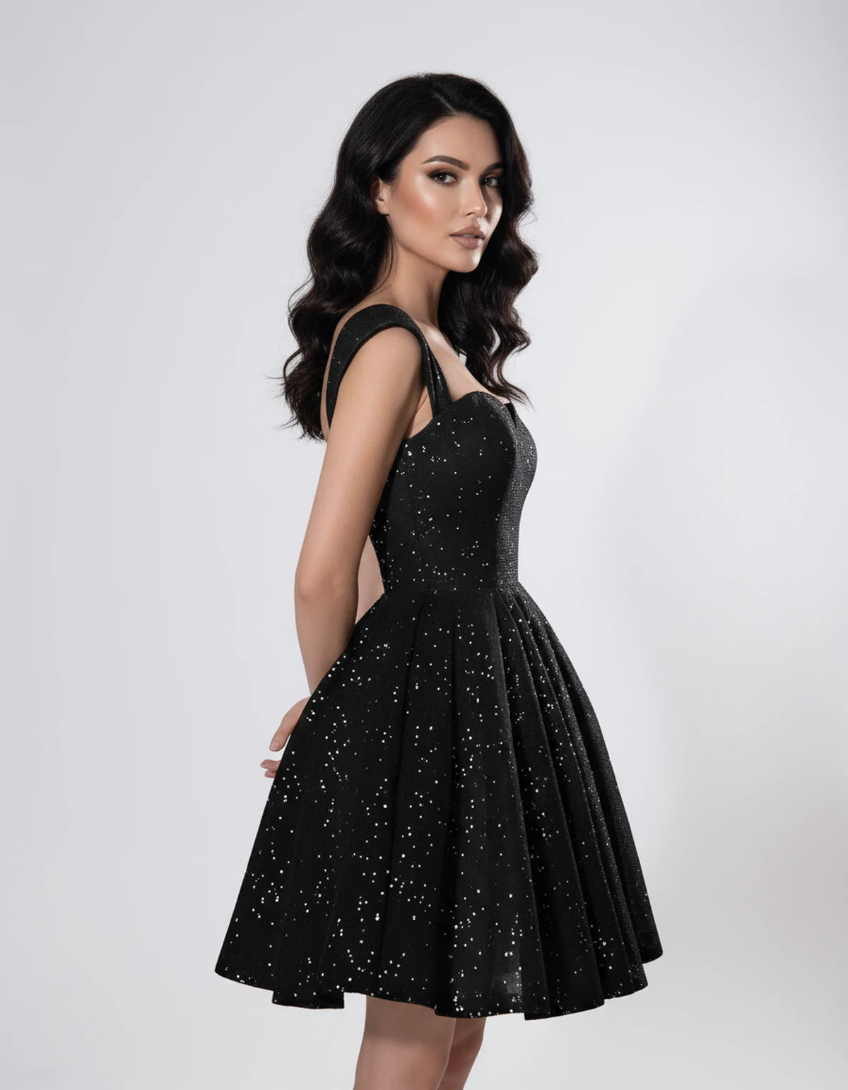 Camellia Mini Dresses — Black | SKU: RB-7b5df1-black-2,RB-7b5df1-black-4,RB-7b5df1-black-6,RB-7b5df1-black-8,RB-7b5df1-black-10,RB-7b5df1-black-12,RB-7b5df1-black-14,RB-7b5df1-black-16,RB-7b5df1-black-16W,RB-7b5df1-black-18W,RB-7b5df1-black-20W,RB-7b5df1-black-22W