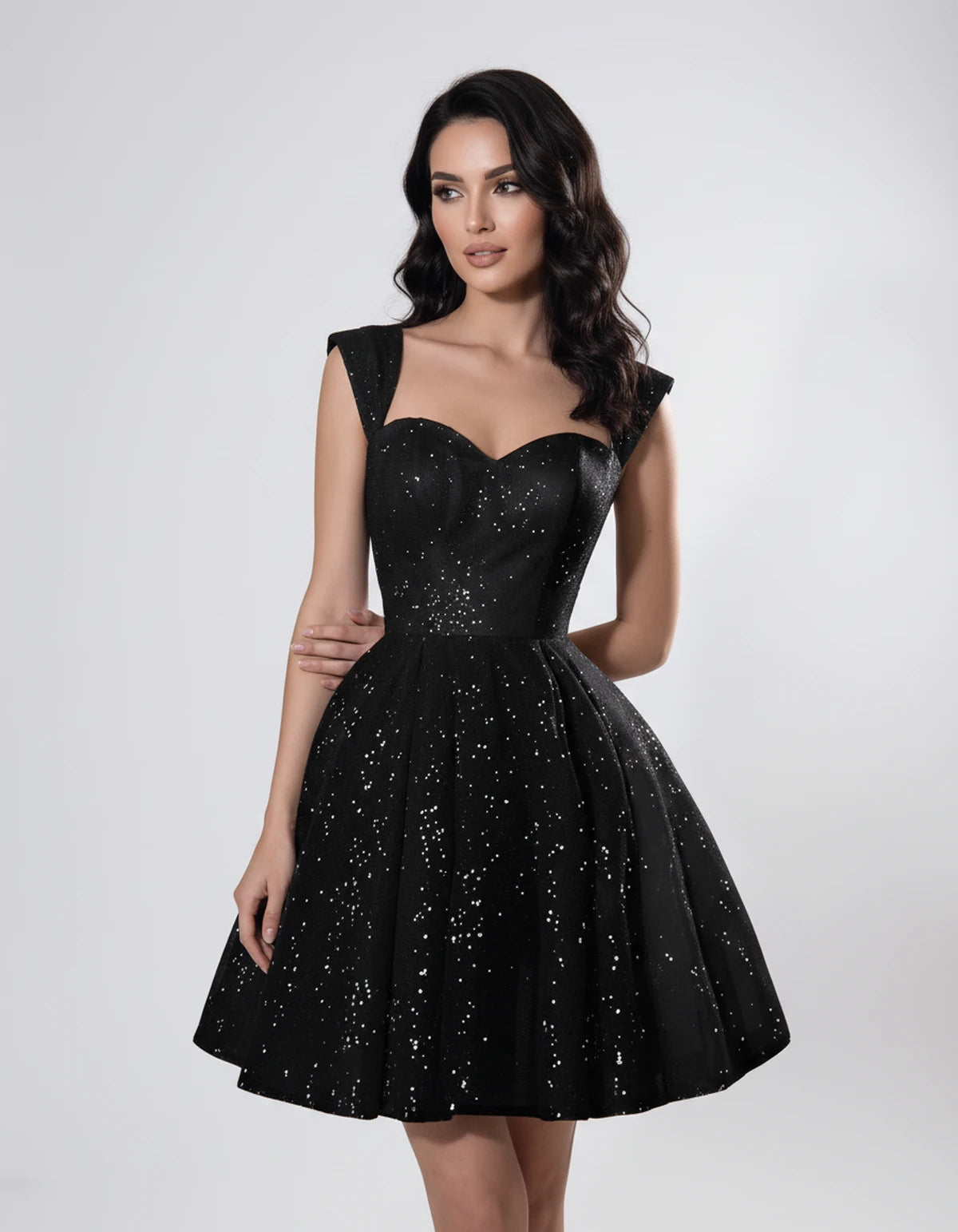 Camellia Mini Dresses — Black | SKU: RB-7b5df1-black-2,RB-7b5df1-black-4,RB-7b5df1-black-6,RB-7b5df1-black-8,RB-7b5df1-black-10,RB-7b5df1-black-12,RB-7b5df1-black-14,RB-7b5df1-black-16,RB-7b5df1-black-16W,RB-7b5df1-black-18W,RB-7b5df1-black-20W,RB-7b5df1-black-22W