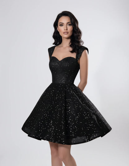 Camellia Mini Dresses — Black | SKU: RB-7b5df1-black-2,RB-7b5df1-black-4,RB-7b5df1-black-6,RB-7b5df1-black-8,RB-7b5df1-black-10,RB-7b5df1-black-12,RB-7b5df1-black-14,RB-7b5df1-black-16,RB-7b5df1-black-16W,RB-7b5df1-black-18W,RB-7b5df1-black-20W,RB-7b5df1-black-22W