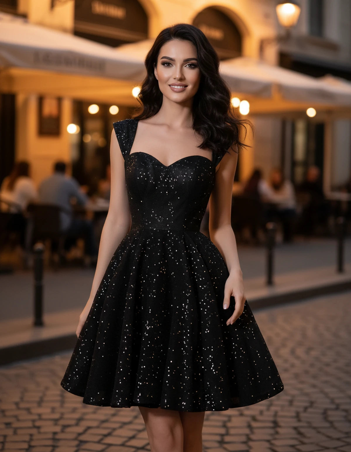 Camellia Mini Dresses — Black | SKU: RB-7b5df1-black-2,RB-7b5df1-black-4,RB-7b5df1-black-6,RB-7b5df1-black-8,RB-7b5df1-black-10,RB-7b5df1-black-12,RB-7b5df1-black-14,RB-7b5df1-black-16,RB-7b5df1-black-16W,RB-7b5df1-black-18W,RB-7b5df1-black-20W,RB-7b5df1-black-22W